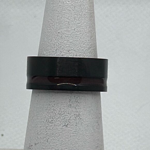 NWOT Size 7 Stainless steel band with enamel inlay - Picture 1 of 4